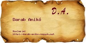 Darab Anikó névjegykártya